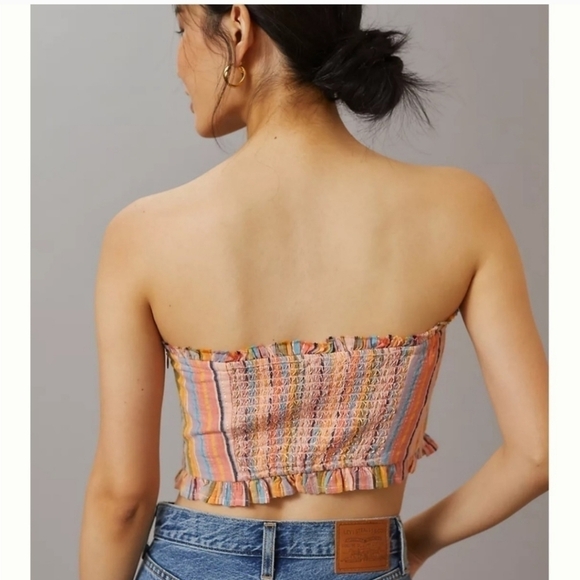 Anthropologie | Pilcro Rainbow Smocked Top size S - Picture 3 of 8